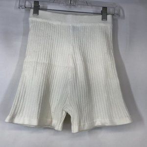 PRINCESS POLLY - WOMEN'S 6 - WHITE RIBBED AEDITHA SHORTS